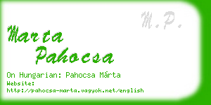 marta pahocsa business card